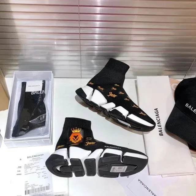 Balenciaga Speed Trainer কালো সাদা সক-ফিট নিট আপার স্কাল্পটেড মাল্টি-লেয়ারড সোল লাইফস্টাইল স্নিকার্স 3