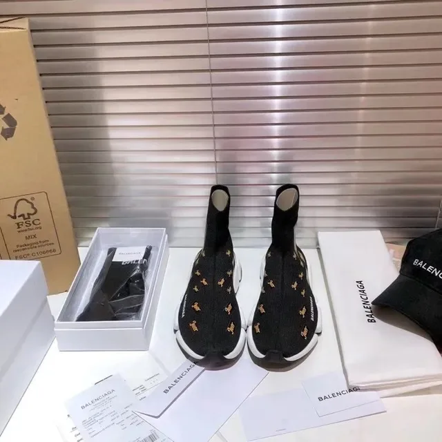 Balenciaga Speed Trainer কালো সাদা সক-ফিট নিট আপার স্কাল্পটেড মাল্টি-লেয়ারড সোল লাইফস্টাইল স্নিকার্স 8