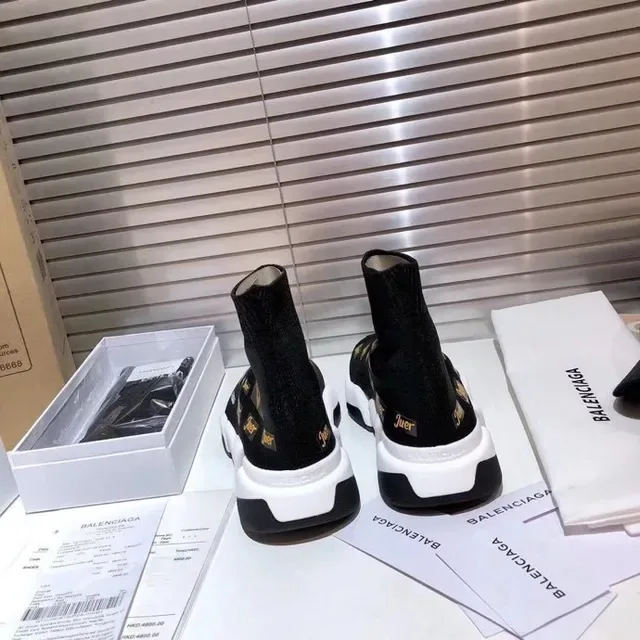 Balenciaga Speed Trainer কালো সাদা সক-ফিট নিট আপার স্কাল্পটেড মাল্টি-লেয়ারড সোল লাইফস্টাইল স্নিকার্স 9