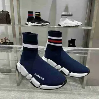 বালেনসিয়াগা স্পিড ট্রেইনার নেভি Sock-Fit জীবনধারা স্নিকার্স