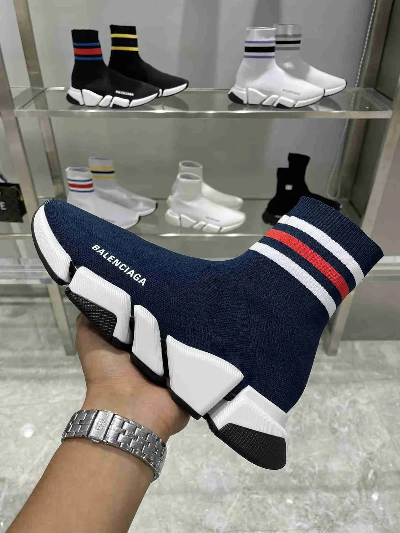 Balenciaga Speed Trainer Navy Sock-Fit zapatillas lifestyle 3