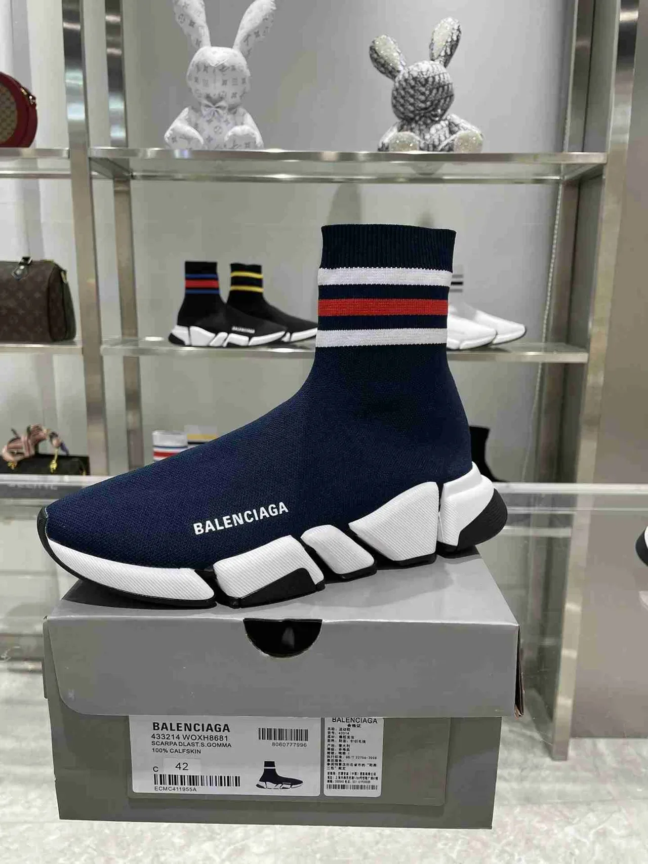 Balenciaga Speed Trainer Navy Sock-Fit zapatillas lifestyle 4