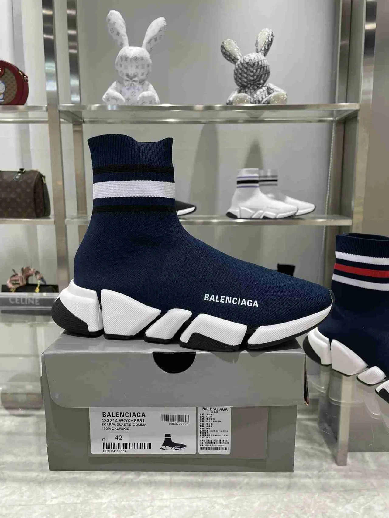 Balenciaga Speed Trainer Navy Sock-Fit zapatillas lifestyle 5