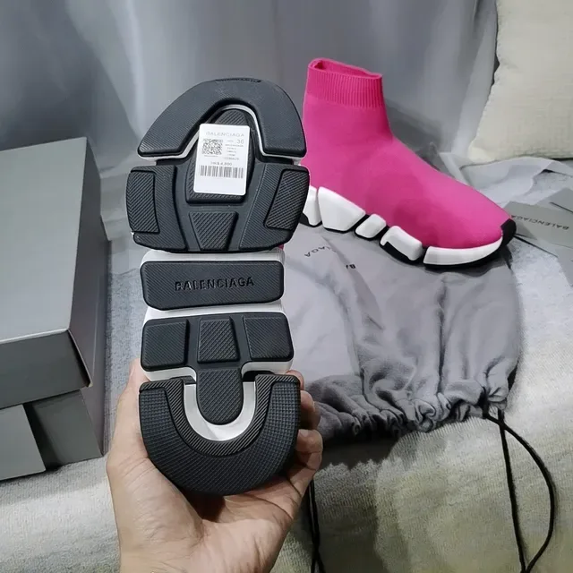 Balenciaga Speed Trainer গোলাপি নিট লাইফস্টাইল স্নিকার 3