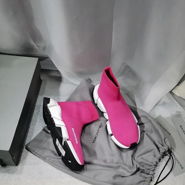 Balenciaga Speed Trainer গোলাপি নিট লাইফস্টাইল স্নিকার 8