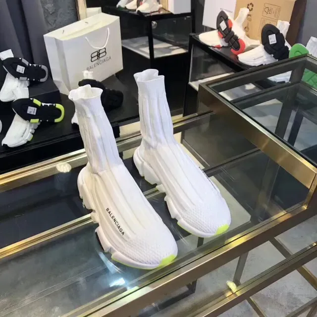 Balenciaga Speed Trainer Brancas e Amarelas Neón Tênis Lifestyle 2