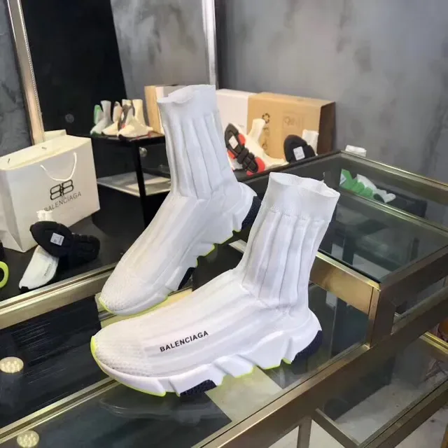 Balenciaga Speed Trainer Brancas e Amarelas Neón Tênis Lifestyle 3