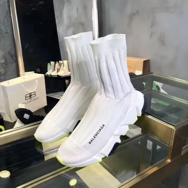 Balenciaga Speed Trainer Brancas e Amarelas Neón Tênis Lifestyle 4