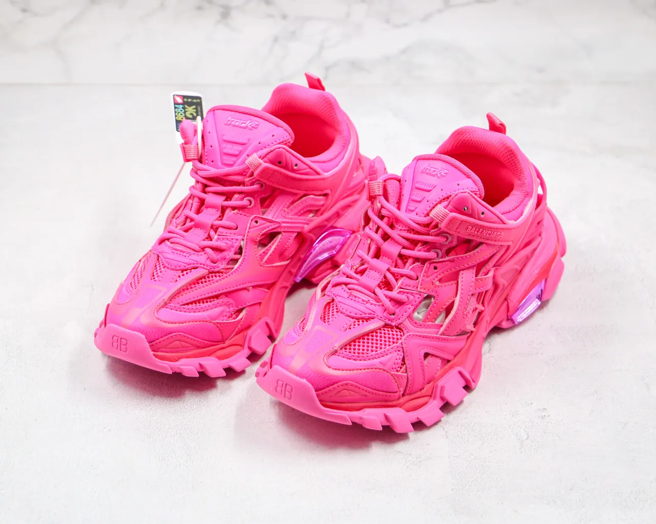 Balenciaga Track Trainer Vibrant Pink Chunky Sneakers 7