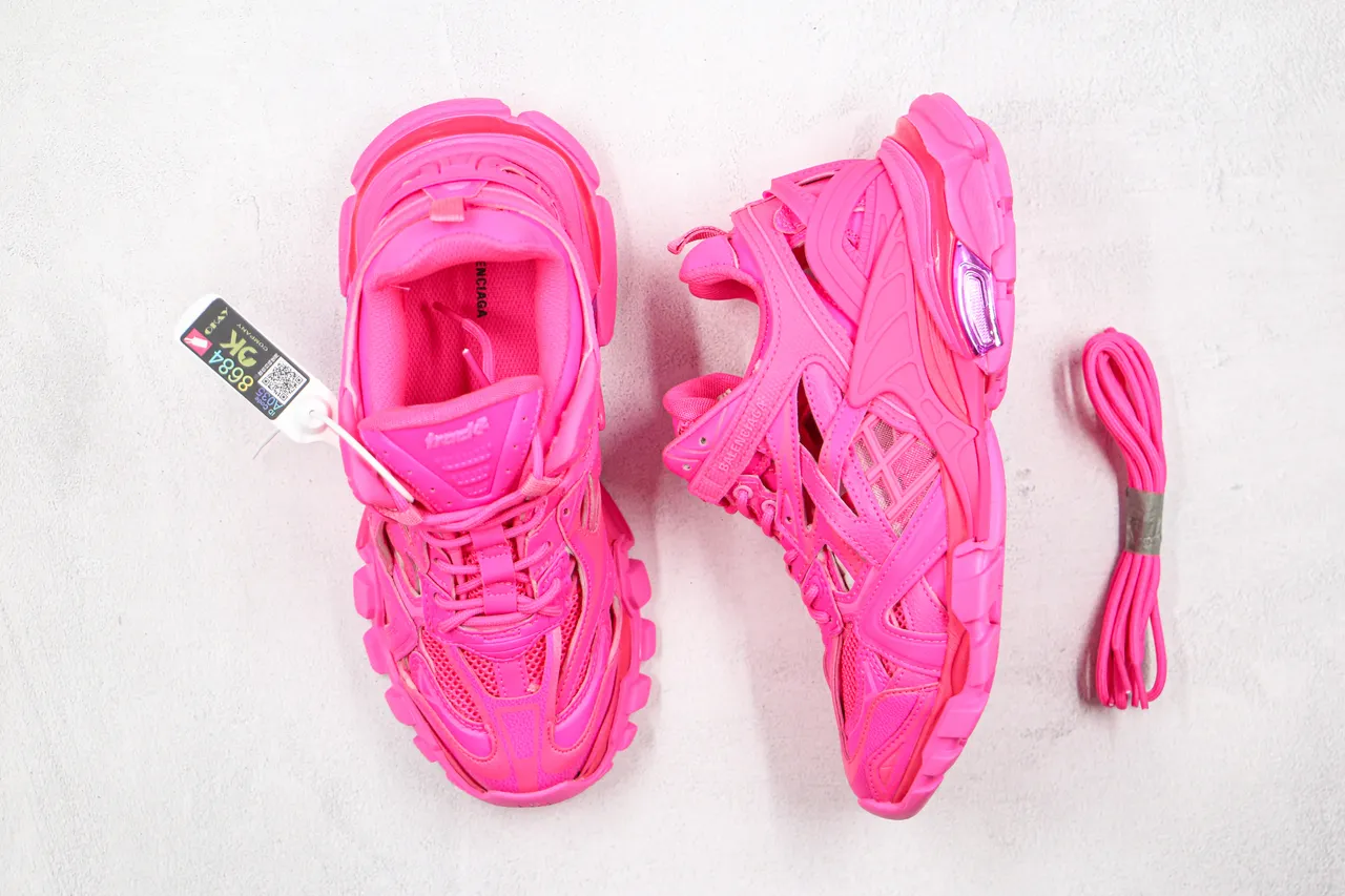 Balenciaga Track Trainer Vibrant Pink Chunky Sneakers 10