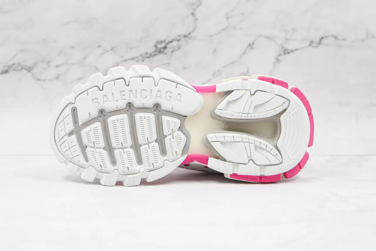 Balenciaga Track Trainer White and Pink Chunky Sneakers 3