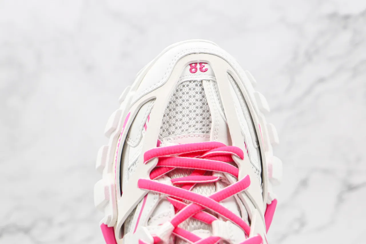 Balenciaga Track Trainer White and Pink Chunky Sneakers 5