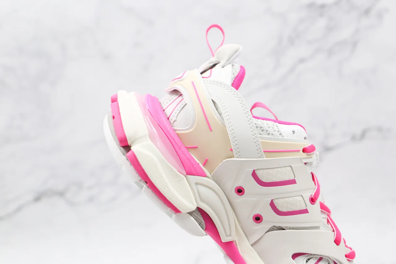 Balenciaga Track Trainer White and Pink Chunky Sneakers 6