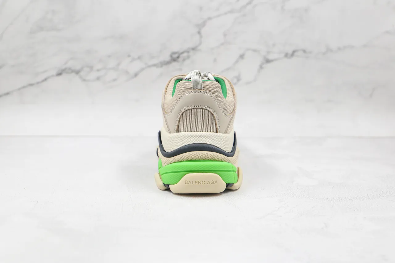 Balenciaga Triple S Beige Green Chunky Sneakers 2