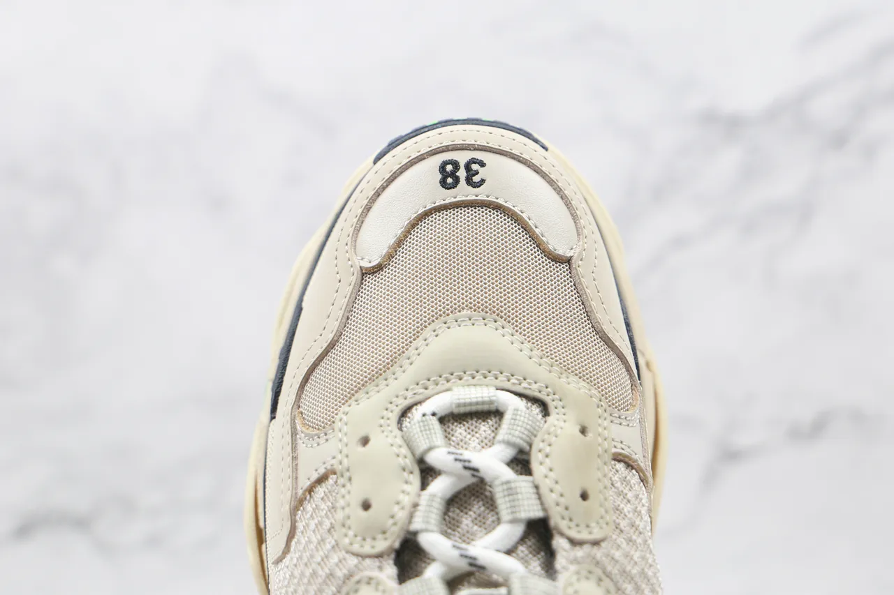 Balenciaga Triple S Beige Green Chunky Sneakers 5