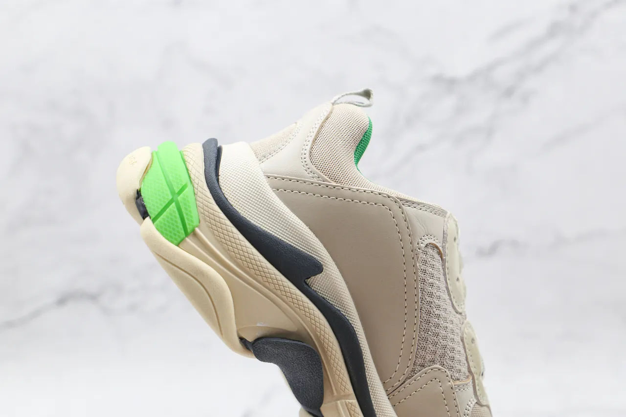 Balenciaga Triple S Beige Green Chunky Sneakers 6
