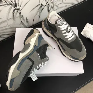 Balenciaga Triple S Gray Black Beige Chunky Sneakers