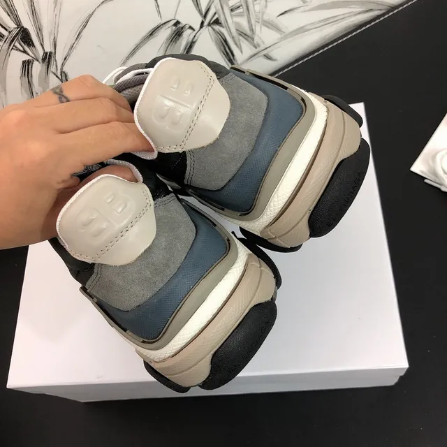 Balenciaga Triple S Gray Black Beige Chunky Sneakers 3