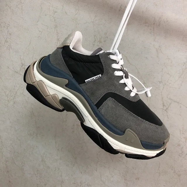 Balenciaga Triple S Gray Black Beige Chunky Sneakers 4