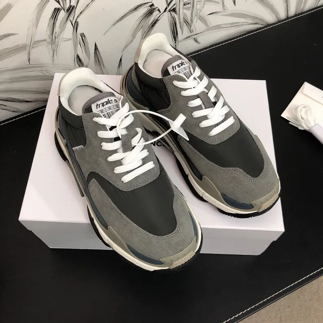 Balenciaga Triple S Gray Black Beige Chunky Sneakers 5