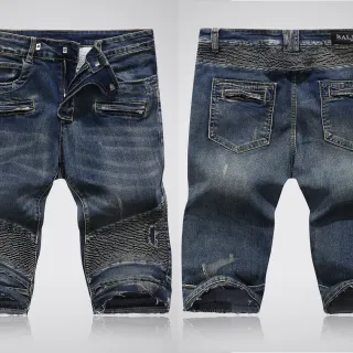 Balmain شورتس جينز إنديجو distressed لوحات ماتيلاسيه