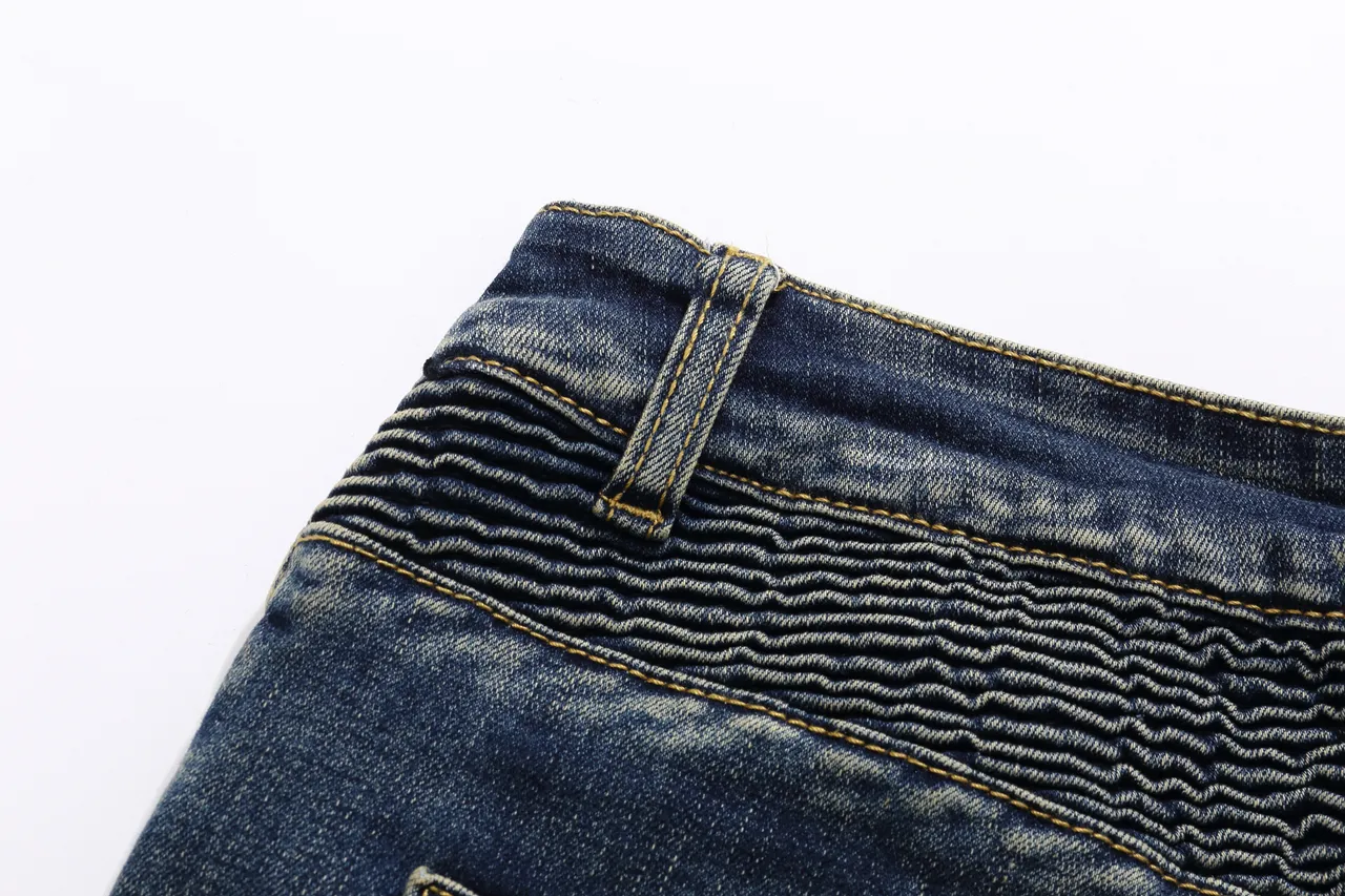 Balmain Distressed Indigo Denim Quilted Panel Shorts 4