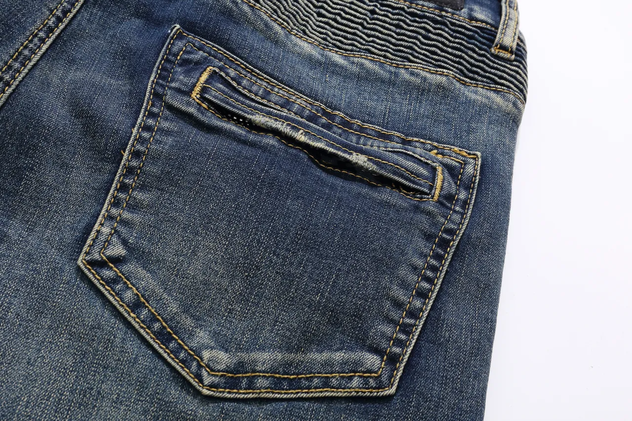 Balmain Distressed Indigo Denim Quilted Panel Shorts 5