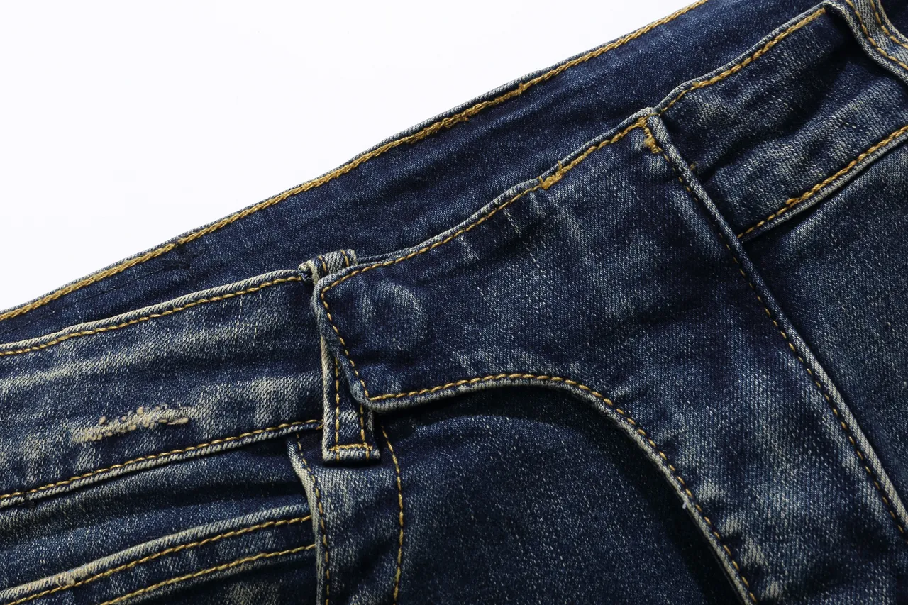 Balmain Distressed Indigo Denim Quilted Panel Shorts 10