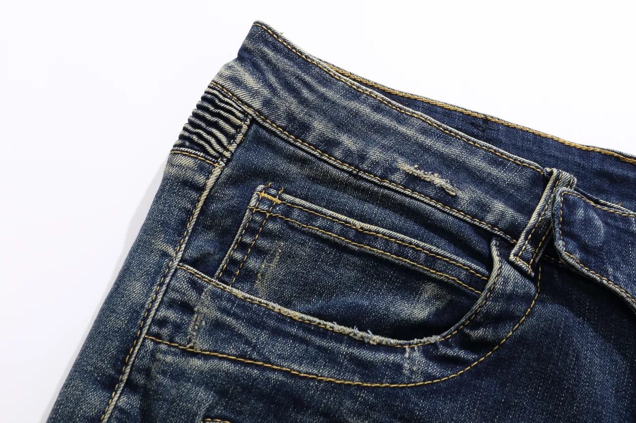 Balmain Distressed Indigo Denim Quilted Panel Shorts 11