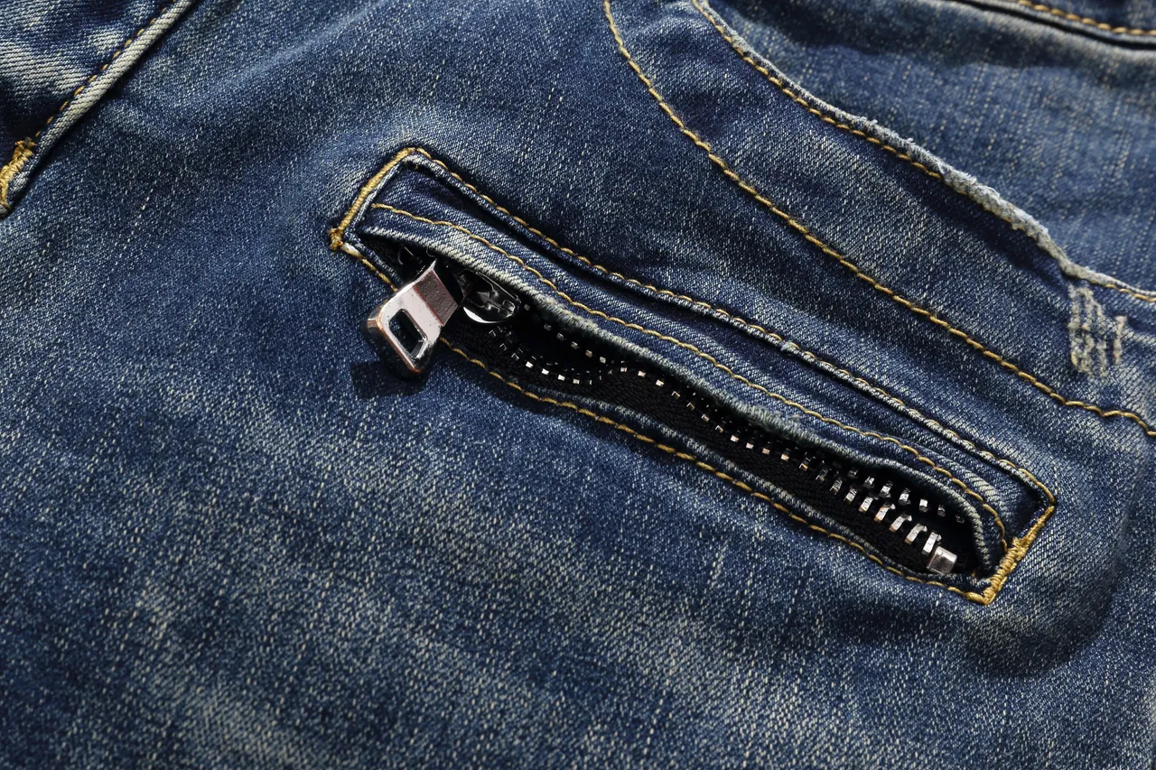 Balmain Distressed Indigo Denim Quilted Panel Shorts 12