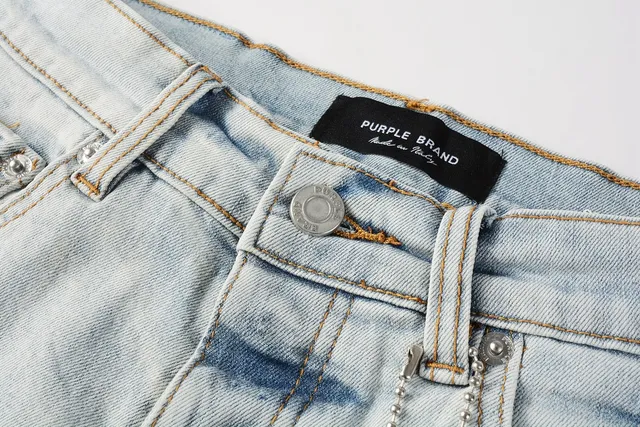 Balmain ستايل الموتو وايستباند ريبيد جينز أزرق شاحب 10