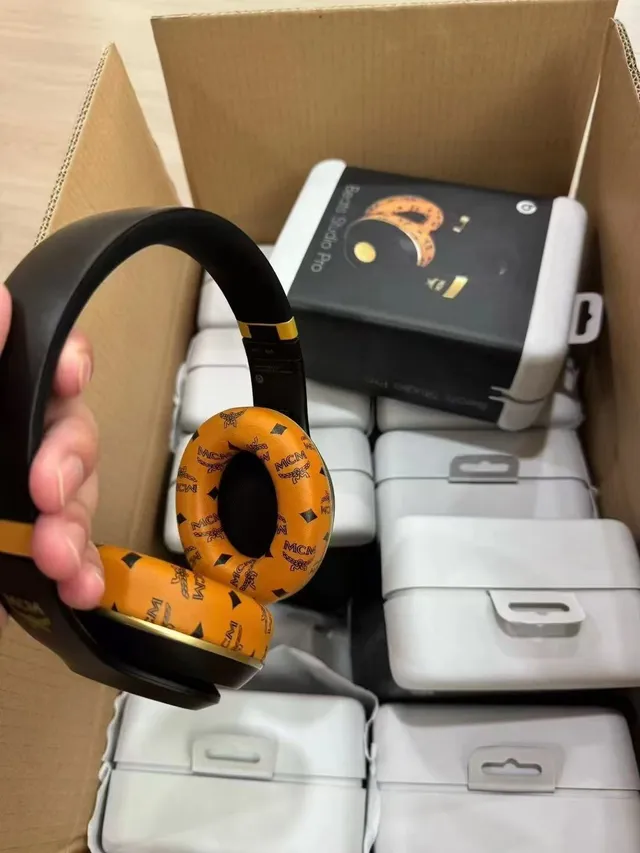 Beats Studio Pro x MCM Black and Gold Over-Ear Headphones 3