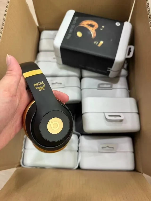 Beats Studio Pro x MCM Black and Gold Over-Ear Headphones 6