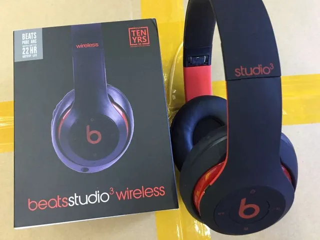 Beats Studio3 Wireless Negros Rojos Acabado Mate Anillo de Acento Over-ear Auriculares 3