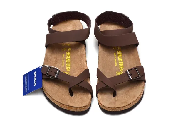 Birkenstock Arizona Sandalias de Cuero Marrón Casuales 3