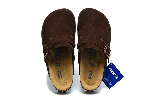 Birkenstock Arizona भूरा स्यूड क्लॉग 2