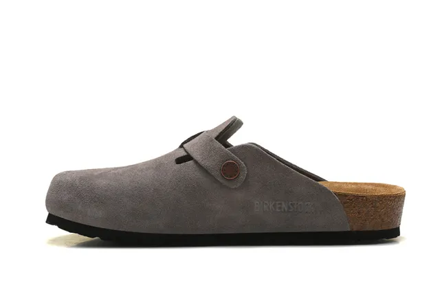 Birkenstock Arizona ग्रे सूड क्लॉग 2