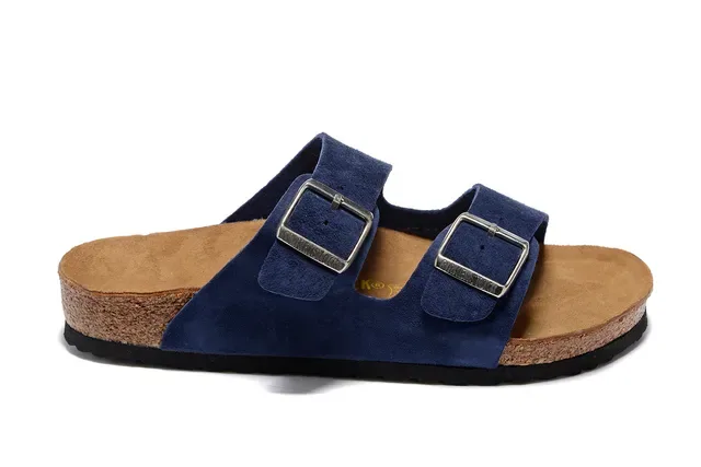 Birkenstock Arizona Navy Daim Double Boucle Sandales Casuales 3