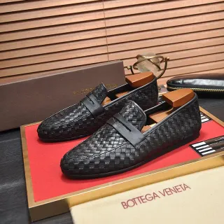 Bottega Veneta Andiamo Black Intrecciato Woven Leather Loafers