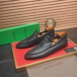 Bottega Veneta Andiamo Black Leather Slip-On Loafers