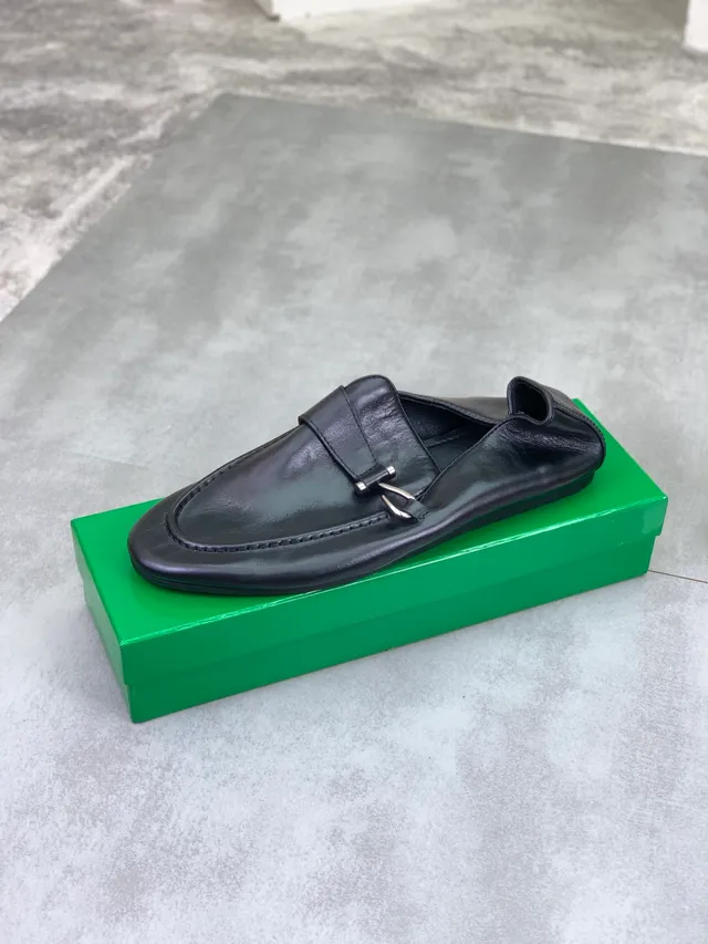 Bottega Veneta Andiamo Black Leather Strap Loafer 4