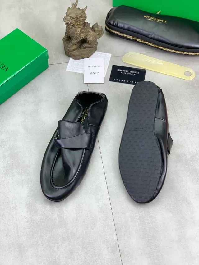 Bottega Veneta Andiamo Black Leather Strap Loafer 5