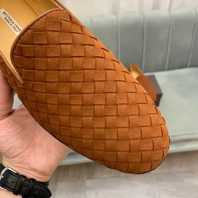 Bottega Veneta Andiamo Mocassins Tissés Tan 4