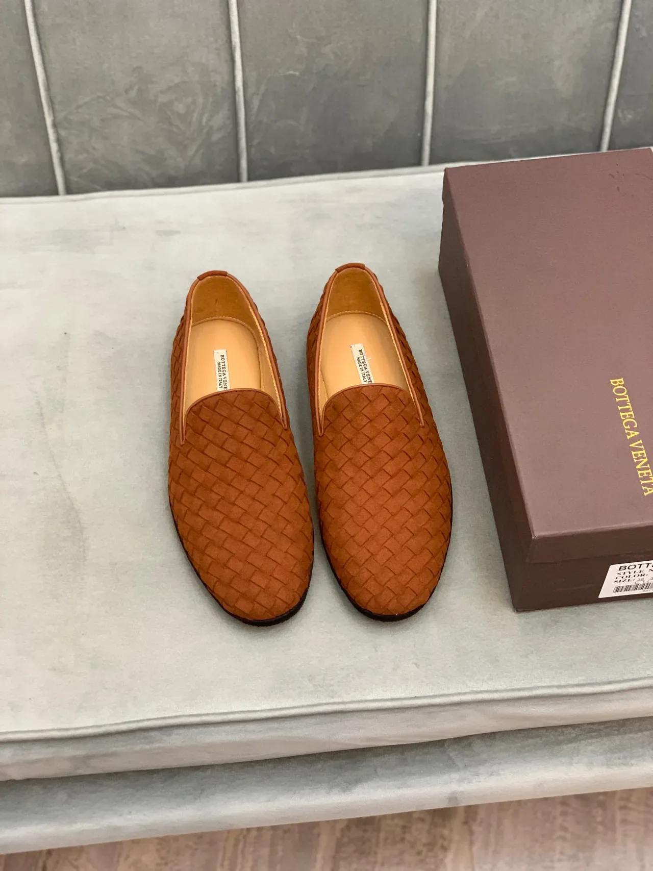 Bottega Veneta Andiamo Mocassins Tissés Tan 8