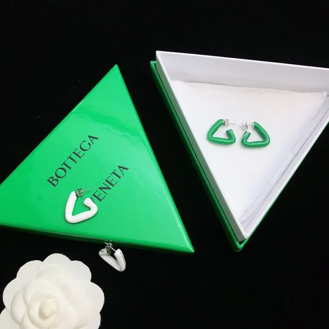 Bottega Veneta Asymmetrical C-Shaped Matte White Earrings 3