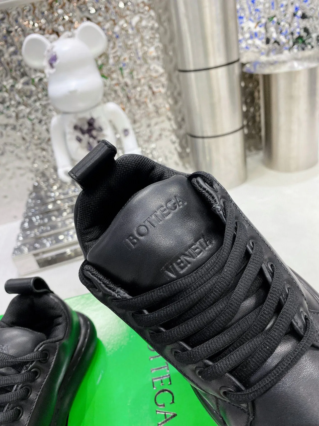 Bottega Veneta حذاء رياضي أسود أحادي اللون منصة أسلوب حياة 5