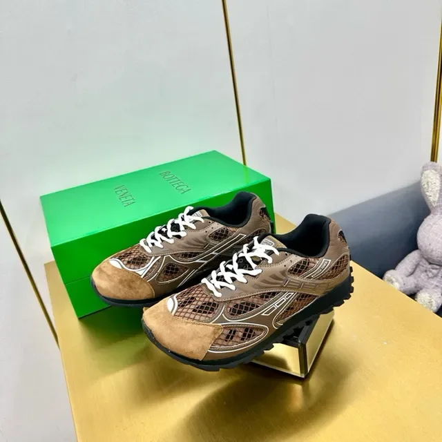Bottega Veneta Cassette Sneaker Brown Woven Leather Lifestyle Sneakers 9