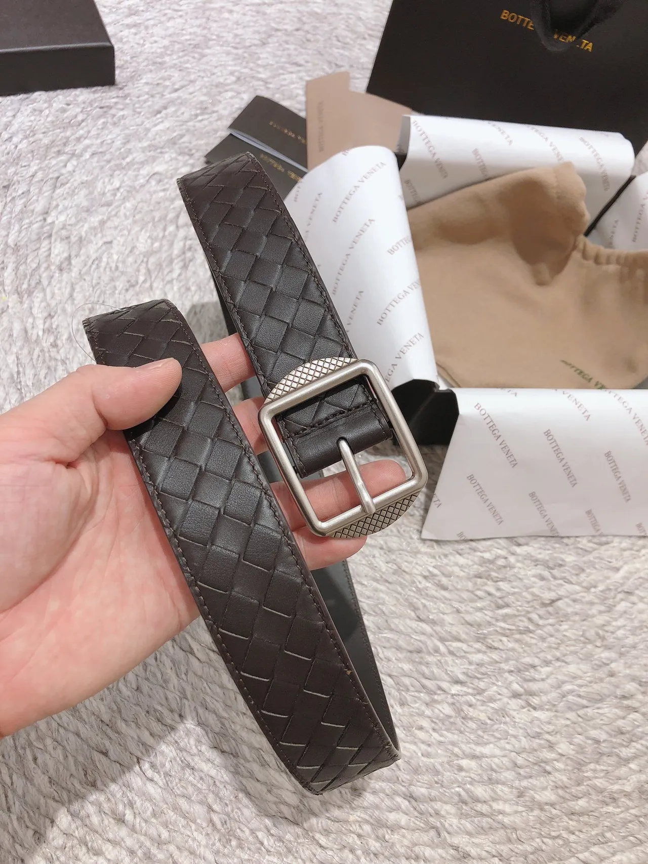 بوتيغا فينيتا Intrecciato حزام جلد منسوج 2