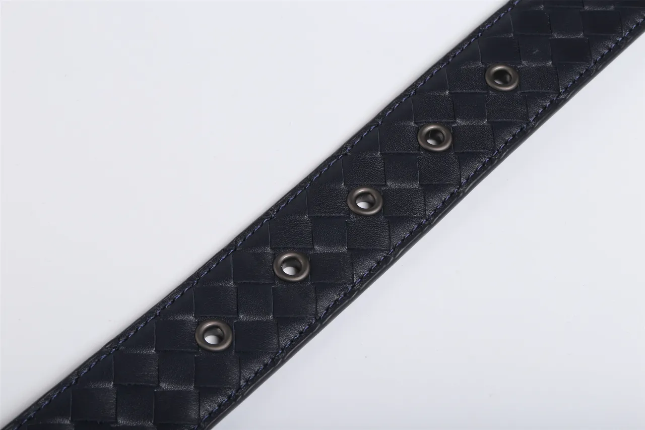 Bottega Veneta Intrecciato বোনা নেভি চামড়ার বেল্ট 4
