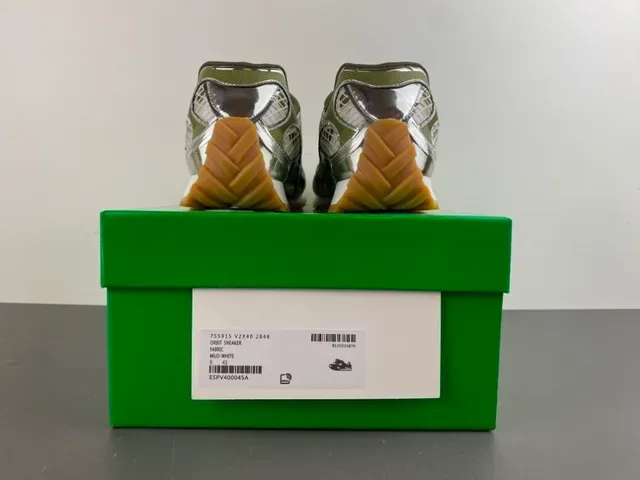 Bottega Veneta Tênis malha e jaula metálica Verde Oliva Tênis lifestyle 16
